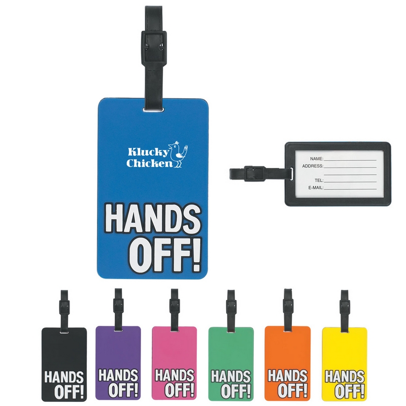 hands off luggage tag