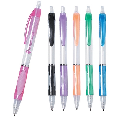 Customized Easy Clicker Clear Pen | Promotional Plastic Pens ...